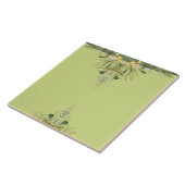 Kinder badkamer Kute giraffe bloem olijfgroen Tegeltje (Zijkant)