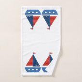 Kinder badstoelkleerset - Rode / blauwe zeildoeken Bad Handdoek (Handdoek)