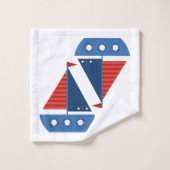 Kinder badstoelkleerset - Rode / blauwe zeildoeken Bad Handdoek (Wasdoekje)