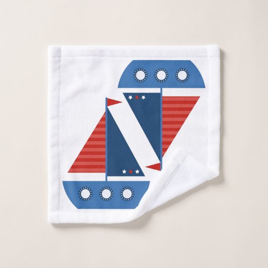 Kinder badstoelkleerset - Rode / blauwe zeildoeken Bad Handdoek (Wasdoekje)