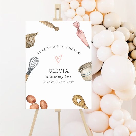 Kinder Baking Party Verjaardag Welkom Poster