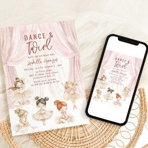 Kinder Ballet Waterverf   Uitnodiging voor verjaar