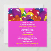 Kinder ballonnen "hot roze" "any age age" kaart (Achterkant)