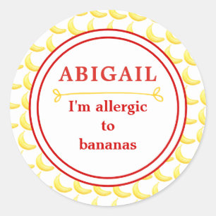 Kinder Banana Allergy Alert Classic Round Sticker