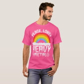 Kinder band Metal Rainbow Unicorn Peace Love Heavy T-shirt (Voorkant volledig)