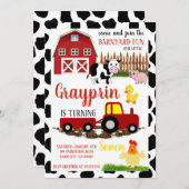 Kinder Barnyard verjaardagsuitnodiging voor jongen Kaart (Voorkant / Achterkant)