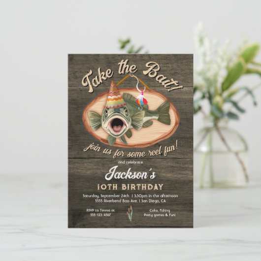 Kinder bas Vist grappige verjaardag Kaart (Staand voorkant)