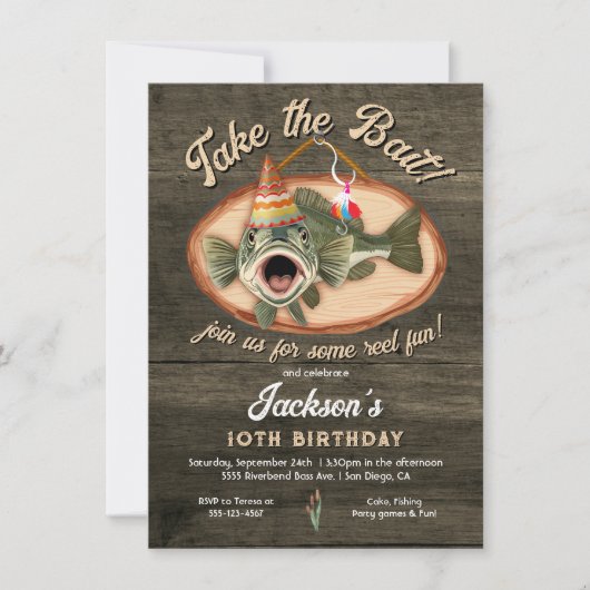 Kinder bas Vist grappige verjaardag Kaart (Voorkant)