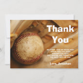 Kinder Baseball Birthday Party Bedankkaart (Voorkant)