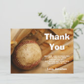 Kinder Baseball Birthday Party Bedankkaart (Staand voorkant)