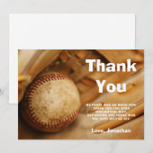 Kinder Baseball Birthday Party Bedankkaart (Voorkant / Achterkant)