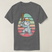 Kinder Baseball Player Bunny Easter Day Cute Sport T-shirt (Design voorkant)