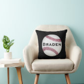 Kinder Baseball Player Custom Name of Text Pillow Kussen (Stoel)