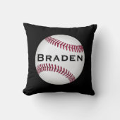 Kinder Baseball Player Custom Name of Text Pillow Kussen (Voorkant)
