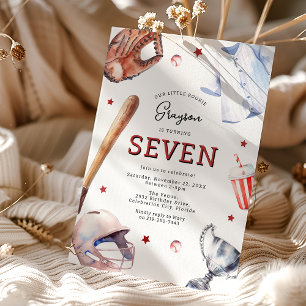 Kinder Baseball verjaardagsfeestje uitnodiging