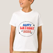 Kinder Basic boy T-Shirt Happy Birthday Herro (Voorkant)