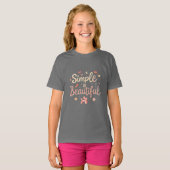 Kinder basic T-shirt - Eenvoudig is mooi (Voorkant volledig)