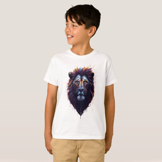 Kinder Basic T-shirt | Leeuw (Voorkant volledig)