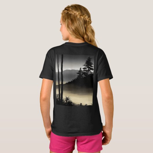 Kinder basic T-shirt met gedurfde zwart-witte cann (Achterkant volledig)