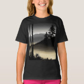 Kinder basic T-shirt met gedurfde zwart-witte cann (Voorkant)