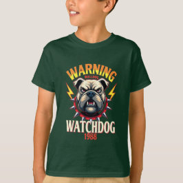 Kinder basic T-shirt met Warende Bulldog Watchdog