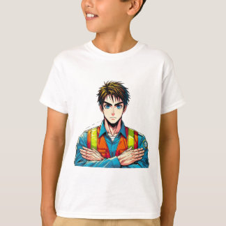 Kinder Basic T-Shirt mit Manga-Sicherheitsfachmann