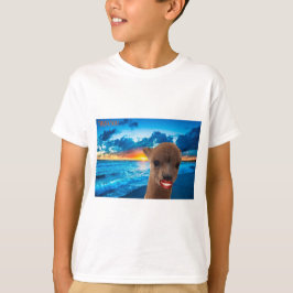 kinder basis t-shirt Alpaca op het strand Dank u