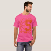 Kinder basketbal 5-jarig jubileum t-shirt (Voorkant volledig)
