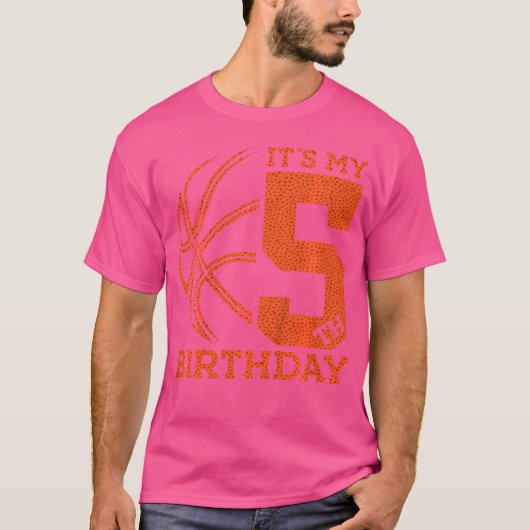 Kinder basketbal 5-jarig jubileum t-shirt (Voorkant)