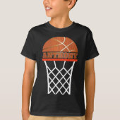 Kinder basketbal Anthony aangepaste naam cadeau vo T-shirt (Voorkant)