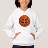 kinder basketbal hoodie met aangepaste jersey numm (Voorkant)