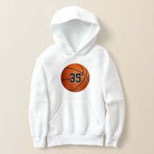 kinder basketbal hoodie met aangepaste jersey numm