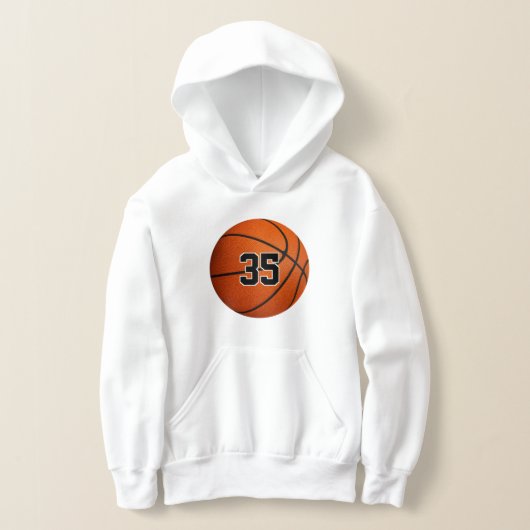 kinder basketbal hoodie met aangepaste jersey numm (Laagn)
