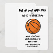 Kinder basketbal sport verjaardagsfeestje kaart (Voorkant / Achterkant)