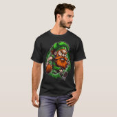 Kinder basketbal St Patricks Day Leprechaun Lucky  T-shirt (Voorkant volledig)