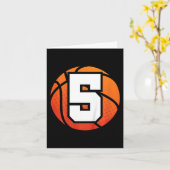 Kinder basketbal Verjaardag 5 Nummer Vijf Jaar Oud Kaart (Gele Bloem)