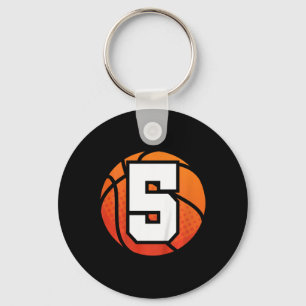 Kinder basketbal Verjaardag 5 Nummer Vijf Jaar Oud Sleutelhanger