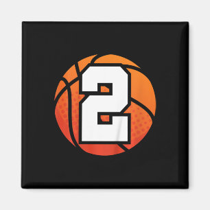 Kinder Basketbal Verjaardag Nummer 2 voor Twee Jaa Magneet