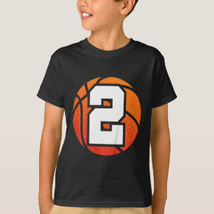 Kinder Basketbal Verjaardag Nummer 2 voor Twee Jaa T-shirt