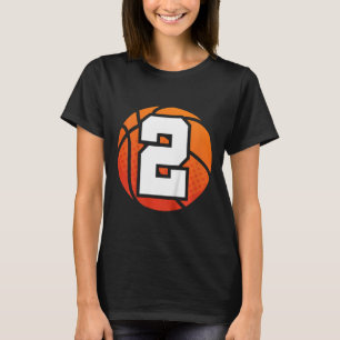 Kinder Basketbal Verjaardag Nummer 2 voor Twee Jaa T-shirt