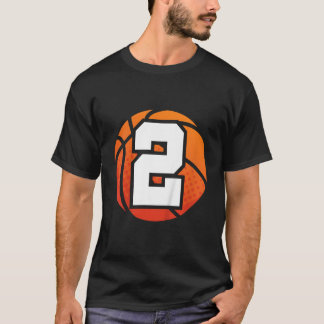 Kinder Basketbal Verjaardag Nummer 2 voor Twee Jaa T-shirt