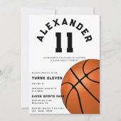 Kinder basketbal verjaardagsfeestje kaart (Voorkant)