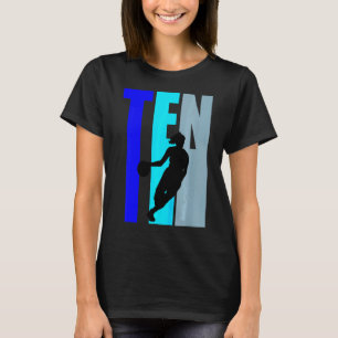 Kinder Basketball 10e verjaardag Kinder Girls Retr T-shirt