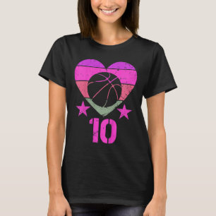 Kinder Basketball Birthday 10-jarig meisje tent T-shirt