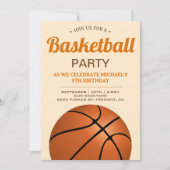 Kinder Basketball Birthday Party Kaart (Voorkant)