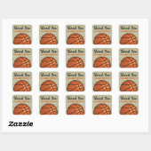 Kinder Basketball Birthday Party Vierkante Sticker (Vel)