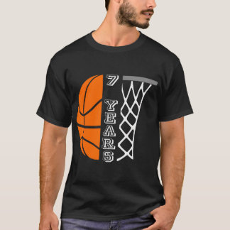 Kinder Basketball Birthday voor jongens van 7 jaar T-shirt