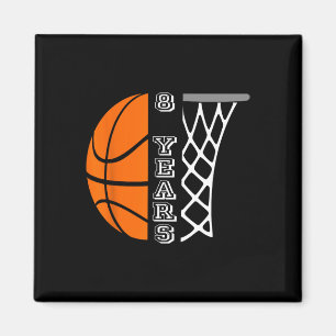 Kinder Basketball Birthday voor jongens van 8 jaar Magneet