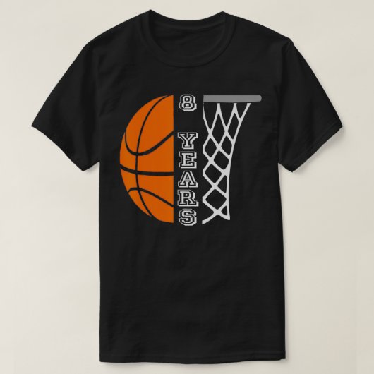 Kinder Basketball Birthday voor jongens van 8 jaar T-shirt (Design voorkant)