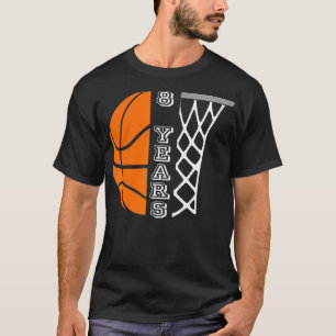 Kinder Basketball Birthday voor jongens van 8 jaar T-shirt